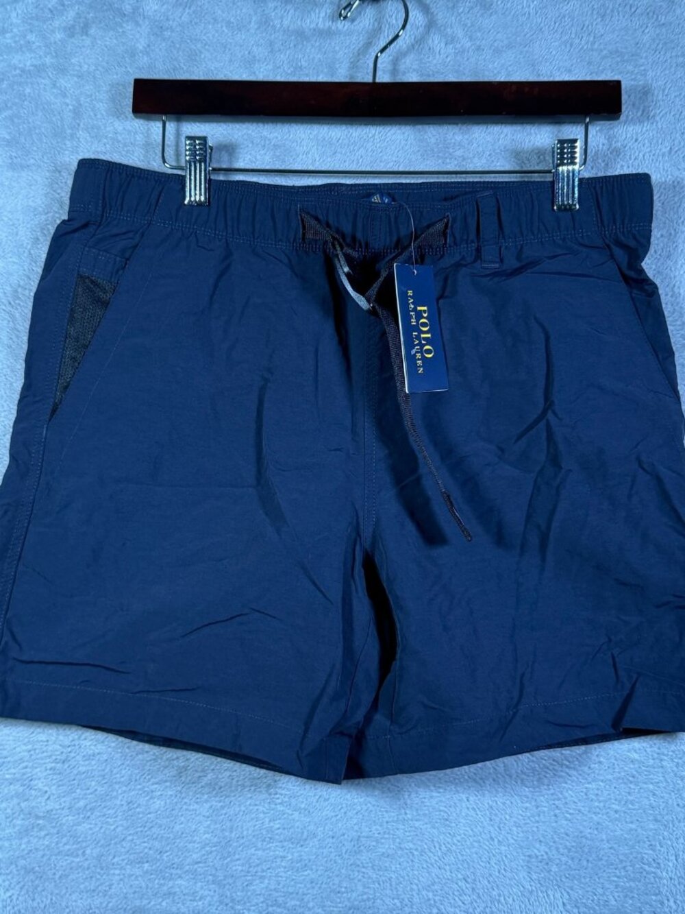 Polo Ralph Lauren Shorts Mens M Navy Belted Nylon Swim Water Resistant Hiking